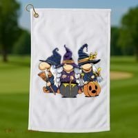 Halloween Witch Gnomes Golf Towel thumb 1
