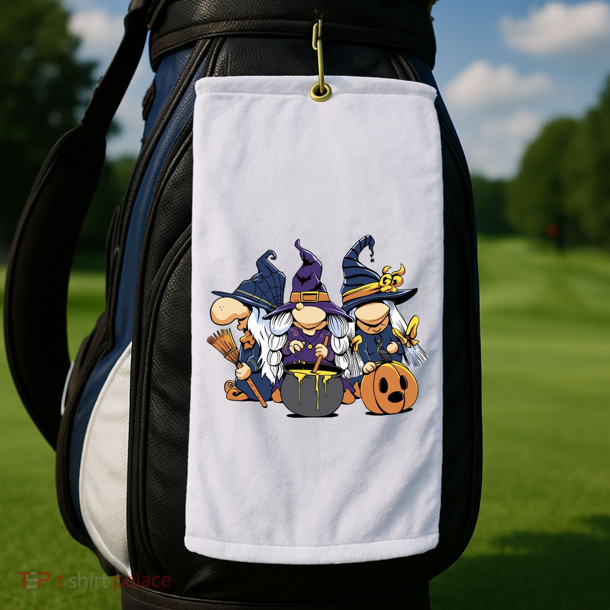 Halloween Witch Gnomes Golf Towel