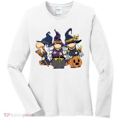 Halloween Witch Gnomes Women's Long Sleeve Shirt