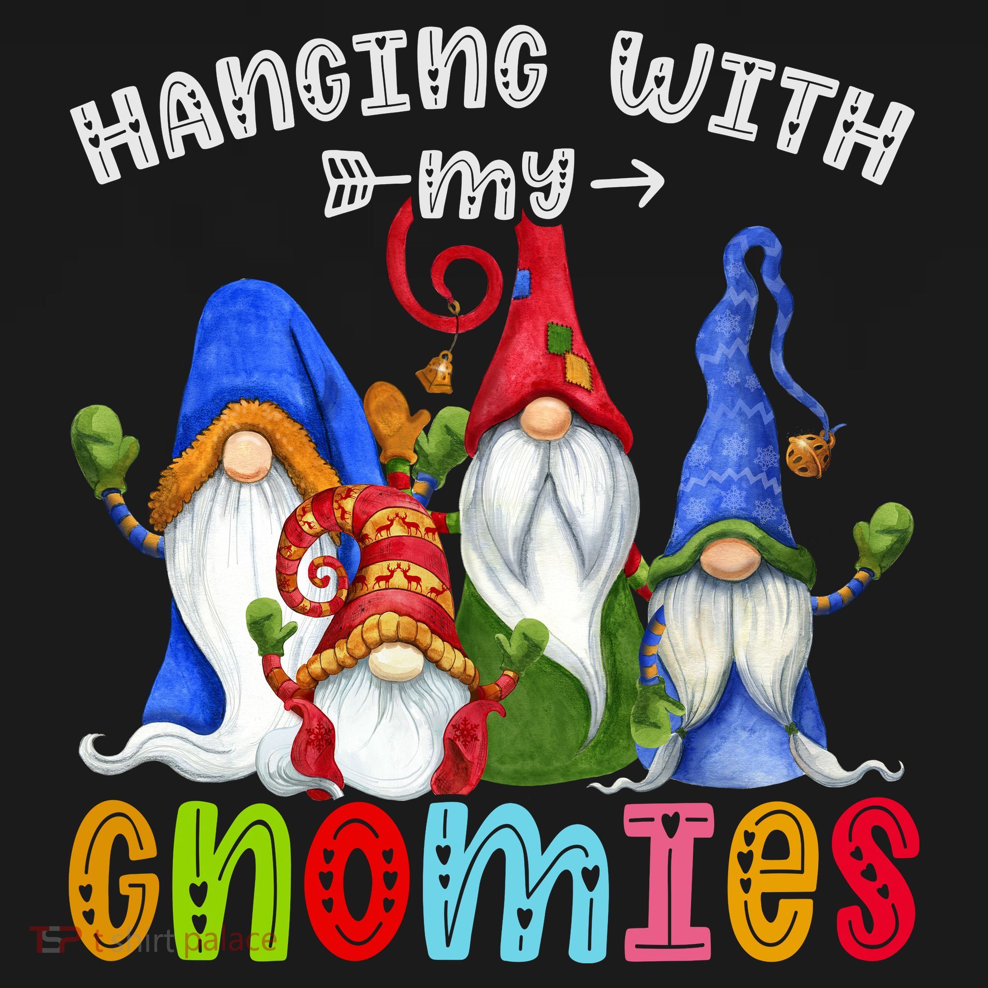 Hanging With Gnomies Gnome Merry Christmas Cute Gnomes Pajamas Women's Tank Top