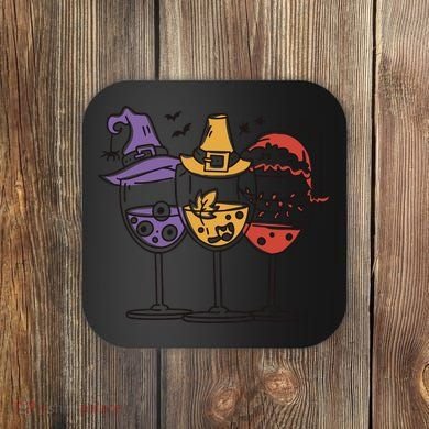 Holidays Wine Glasses Festive Coaster