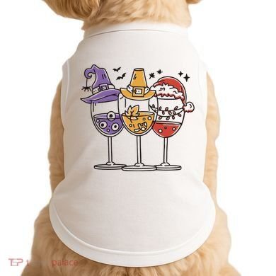 Holidays Wine Glasses Festive Doggie Tank