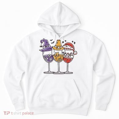 Holidays Wine Glasses Festive Hoodie