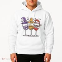 Holidays Wine Glasses Festive Hoodie thumb 2