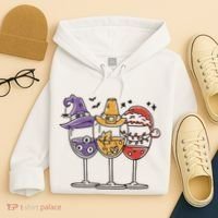 Holidays Wine Glasses Festive Hoodie thumb 4