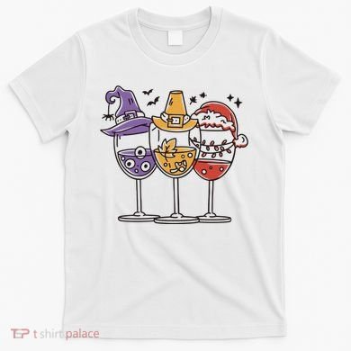Holidays Wine Glasses Festive T-Shirt