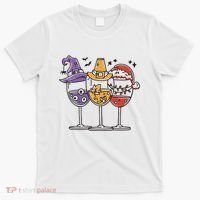 Holidays Wine Glasses Festive T-Shirt thumb 0