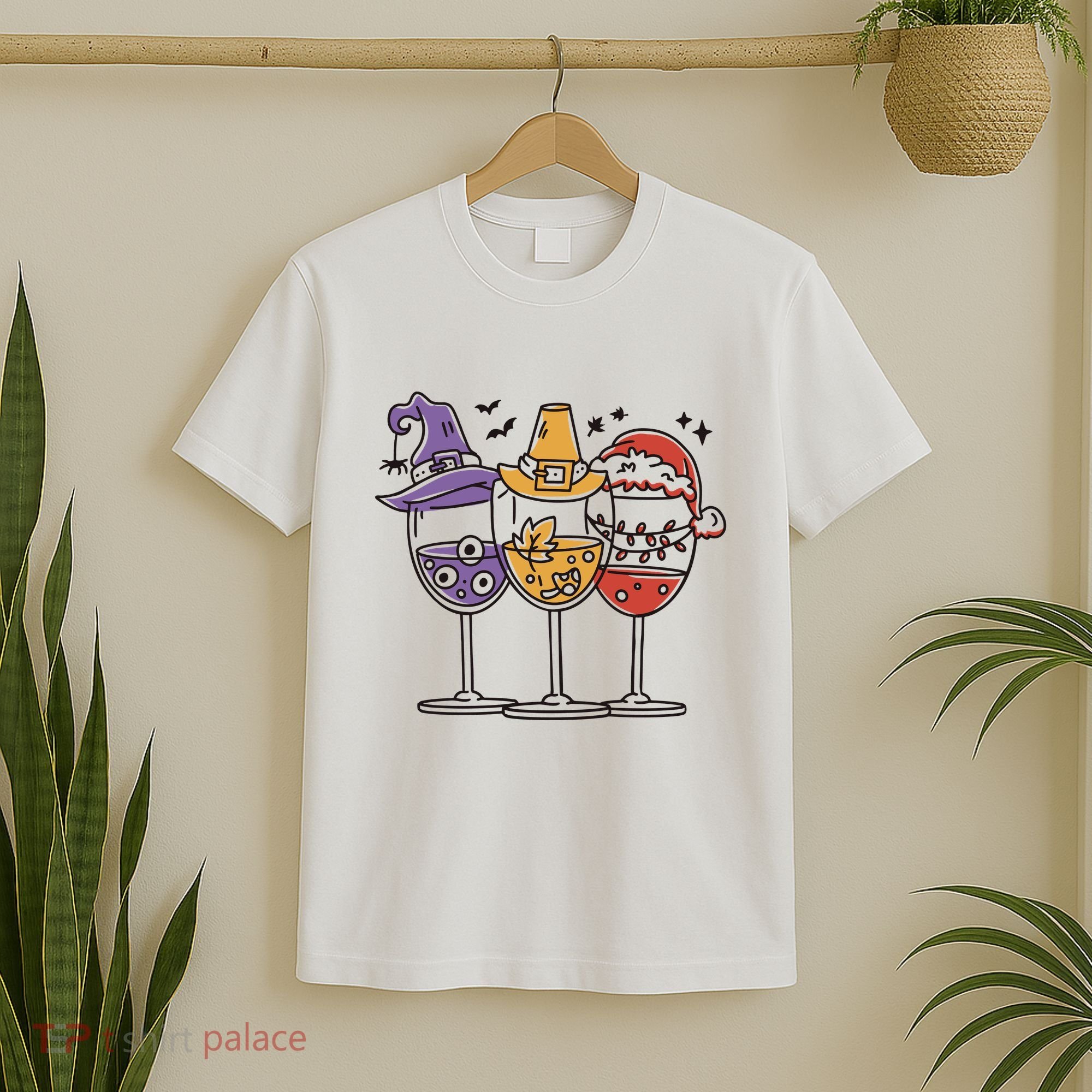 Holidays Wine Glasses Festive T-Shirt