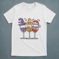 Holidays Wine Glasses Festive T-Shirt thumb 5
