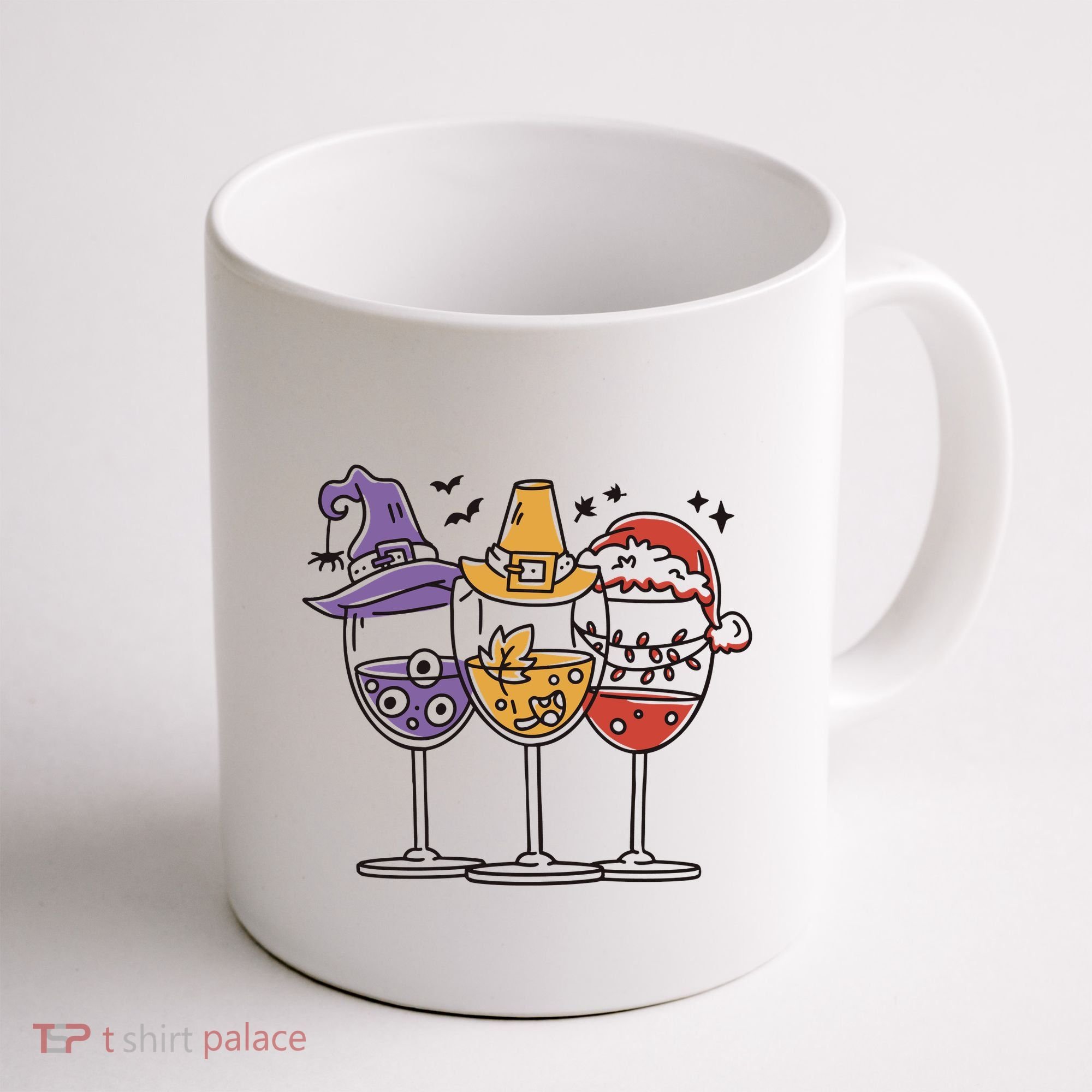 Holidays Wine Glasses Festive Coffee Mug