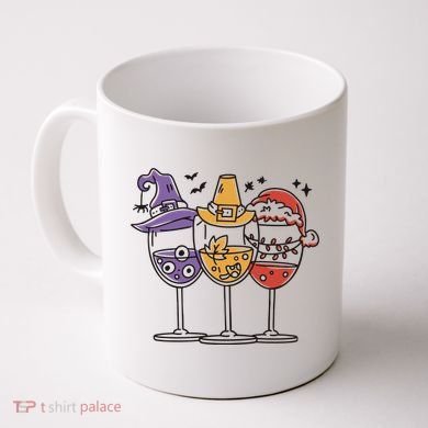 Holidays Wine Glasses Festive Coffee Mug