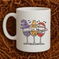 Holidays Wine Glasses Festive Coffee Mug thumb 2