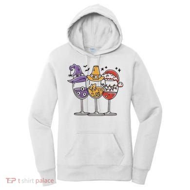 Holidays Wine Glasses Festive Women's Hoodie