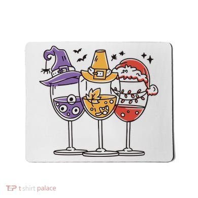 Holidays Wine Glasses Festive Mousepad