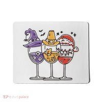 Holidays Wine Glasses Festive Mousepad thumb 0