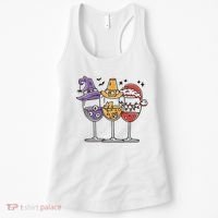 Holidays Wine Glasses Festive Women's Tank Top thumb 0