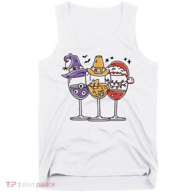 Holidays Wine Glasses Festive Tank Top