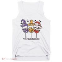 Holidays Wine Glasses Festive Tank Top thumb 0