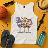 Holidays Wine Glasses Festive Tank Top thumb 4