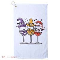 Holidays Wine Glasses Festive Golf Towel thumb 0