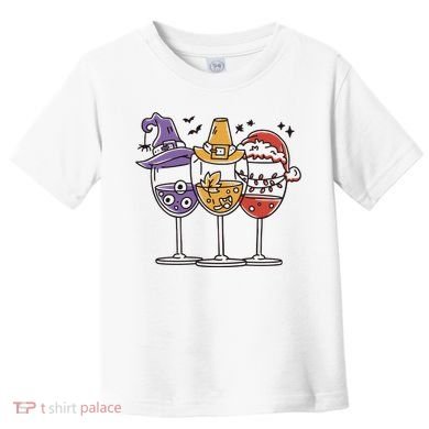 Holidays Wine Glasses Festive Toddler T-Shirt