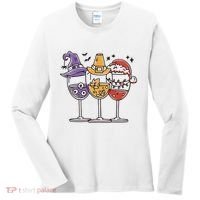 Holidays Wine Glasses Festive Women's Long Sleeve Shirt thumb 0