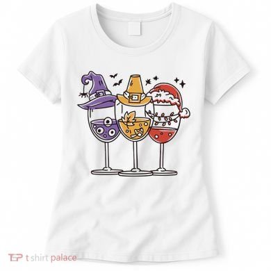 Holidays Wine Glasses Festive Women's T-Shirt
