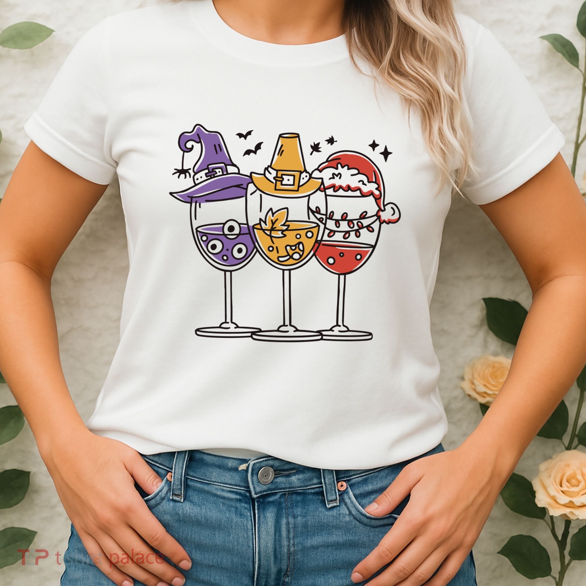Holidays Wine Glasses Festive Women's T-Shirt