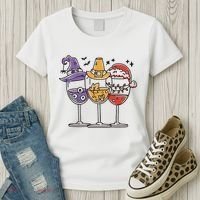 Holidays Wine Glasses Festive Women's T-Shirt thumb 3