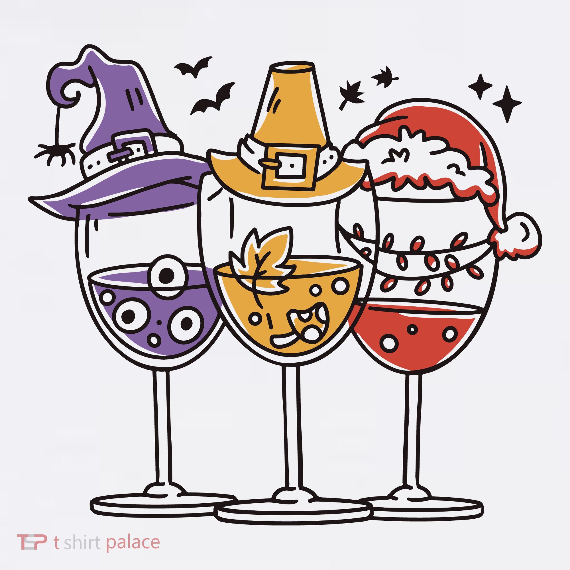 Holidays Wine Glasses Festive Women's T-Shirt