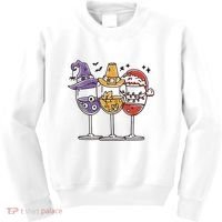 Holidays Wine Glasses Festive Kids Sweatshirt thumb 0