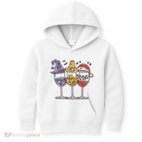 Holidays Wine Glasses Festive Kids Hoodie thumb 0