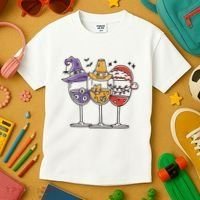 Holidays Wine Glasses Festive Kids T-Shirt thumb 3