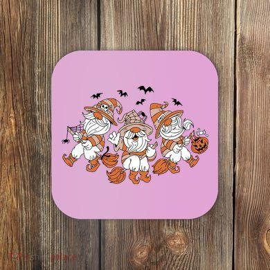 Halloween Witchy Gnomes Holiday Coaster