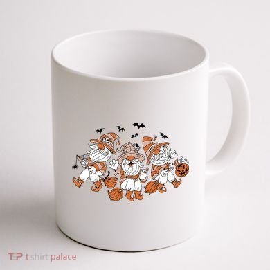 Halloween Witchy Gnomes Holiday Coffee Mug back