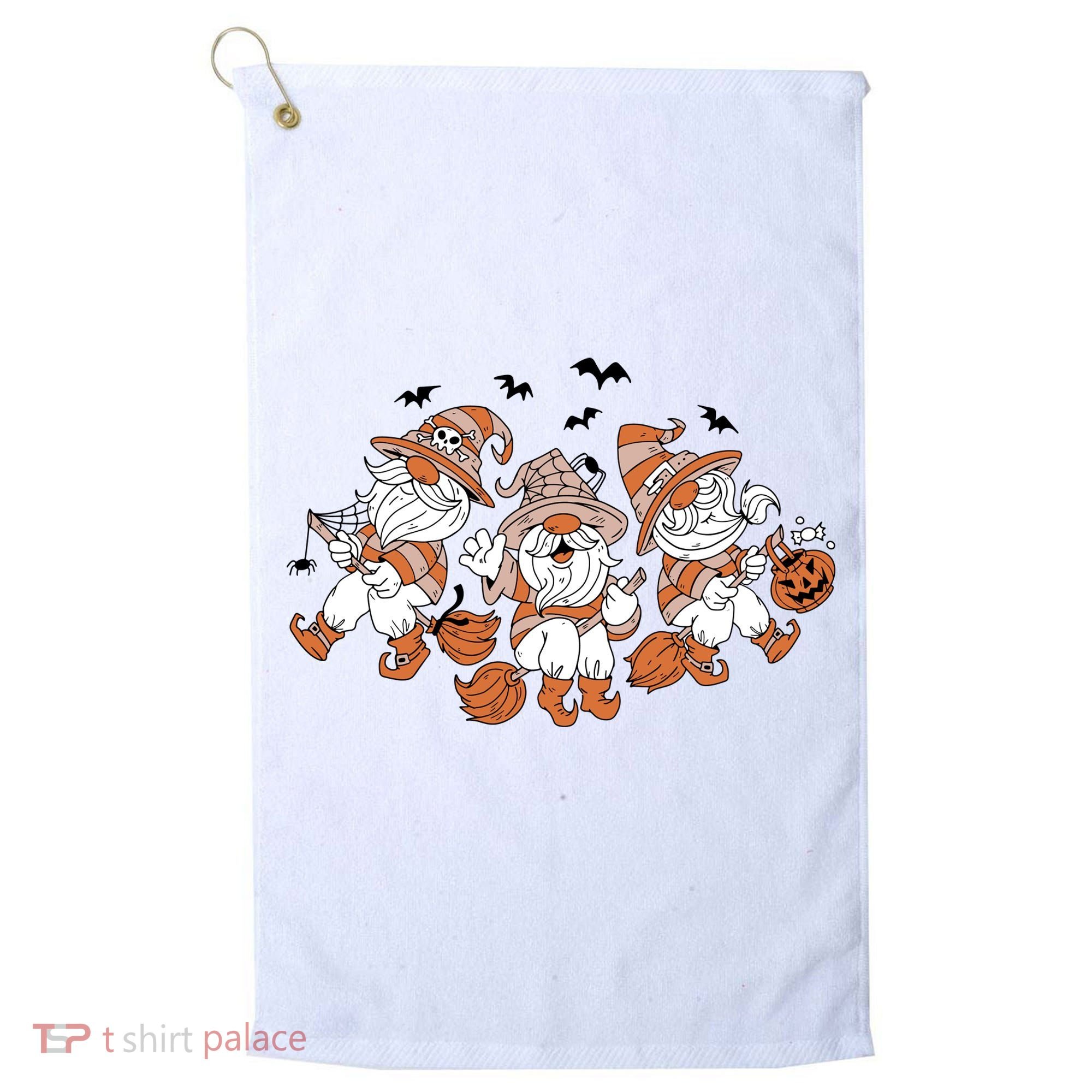 Halloween Witchy Gnomes Holiday Golf Towel