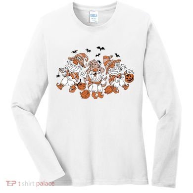 Halloween Witchy Gnomes Holiday Women's Long Sleeve Shirt
