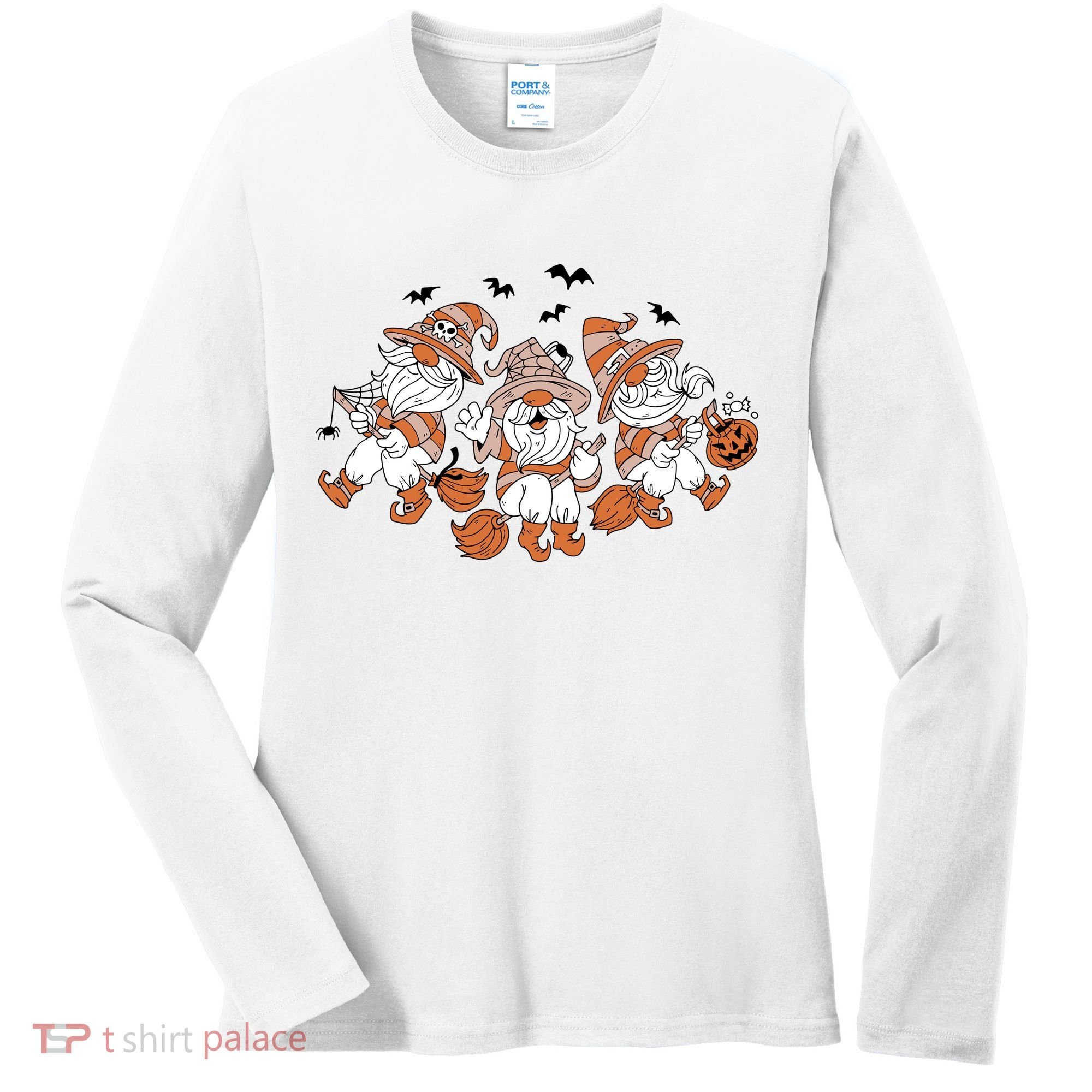 Halloween Witchy Gnomes Holiday Women's Long Sleeve Shirt