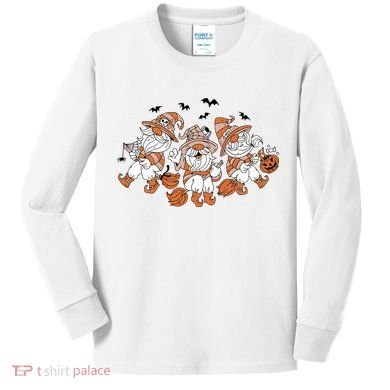 Halloween Witchy Gnomes Holiday Kids Long Sleeve Shirt