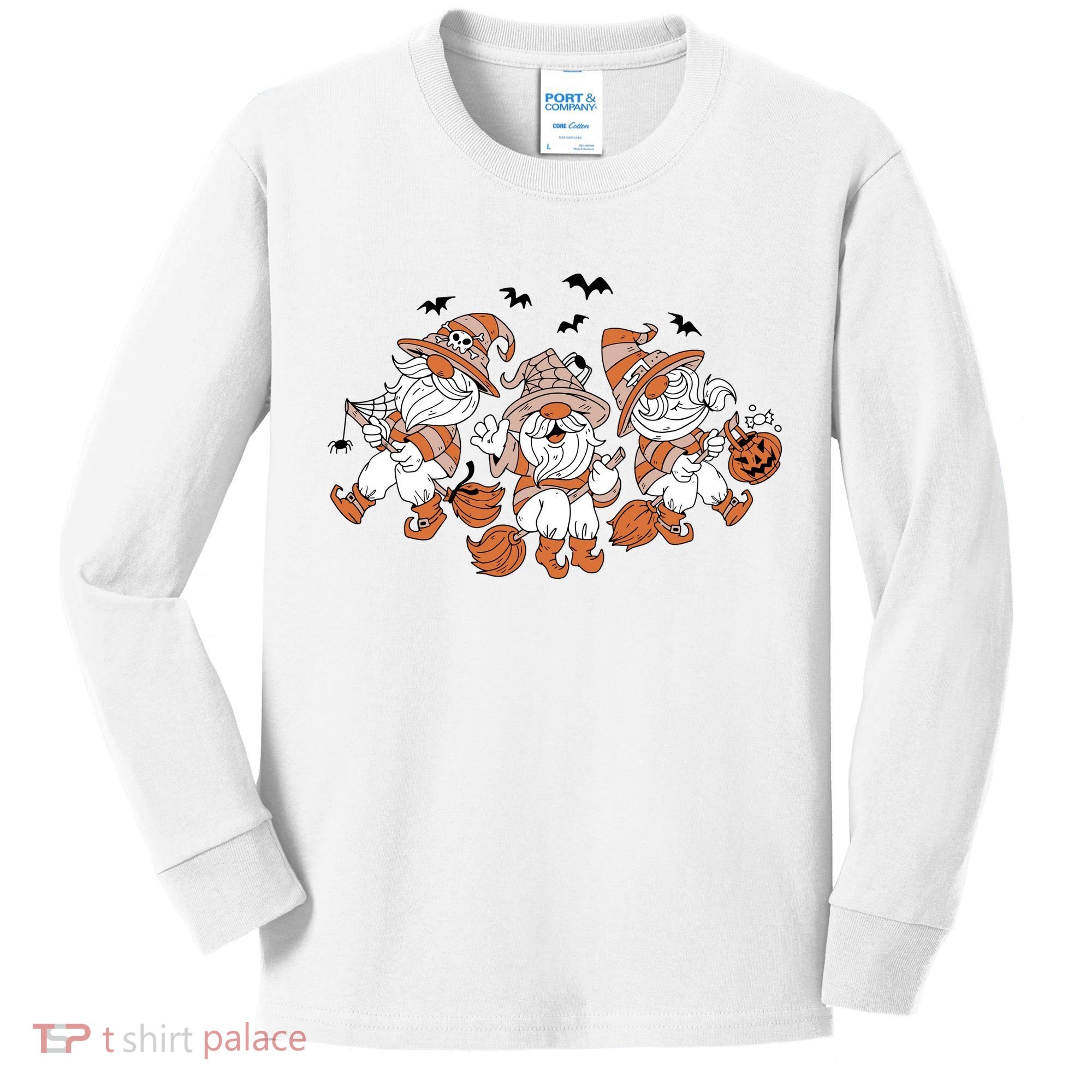 Halloween Witchy Gnomes Holiday Kids Long Sleeve Shirt