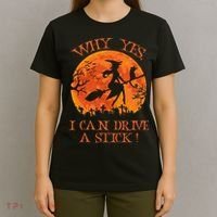 Halloween Witch Gifts: Spooky Stick-Driving Delights T-Shirt thumb 4