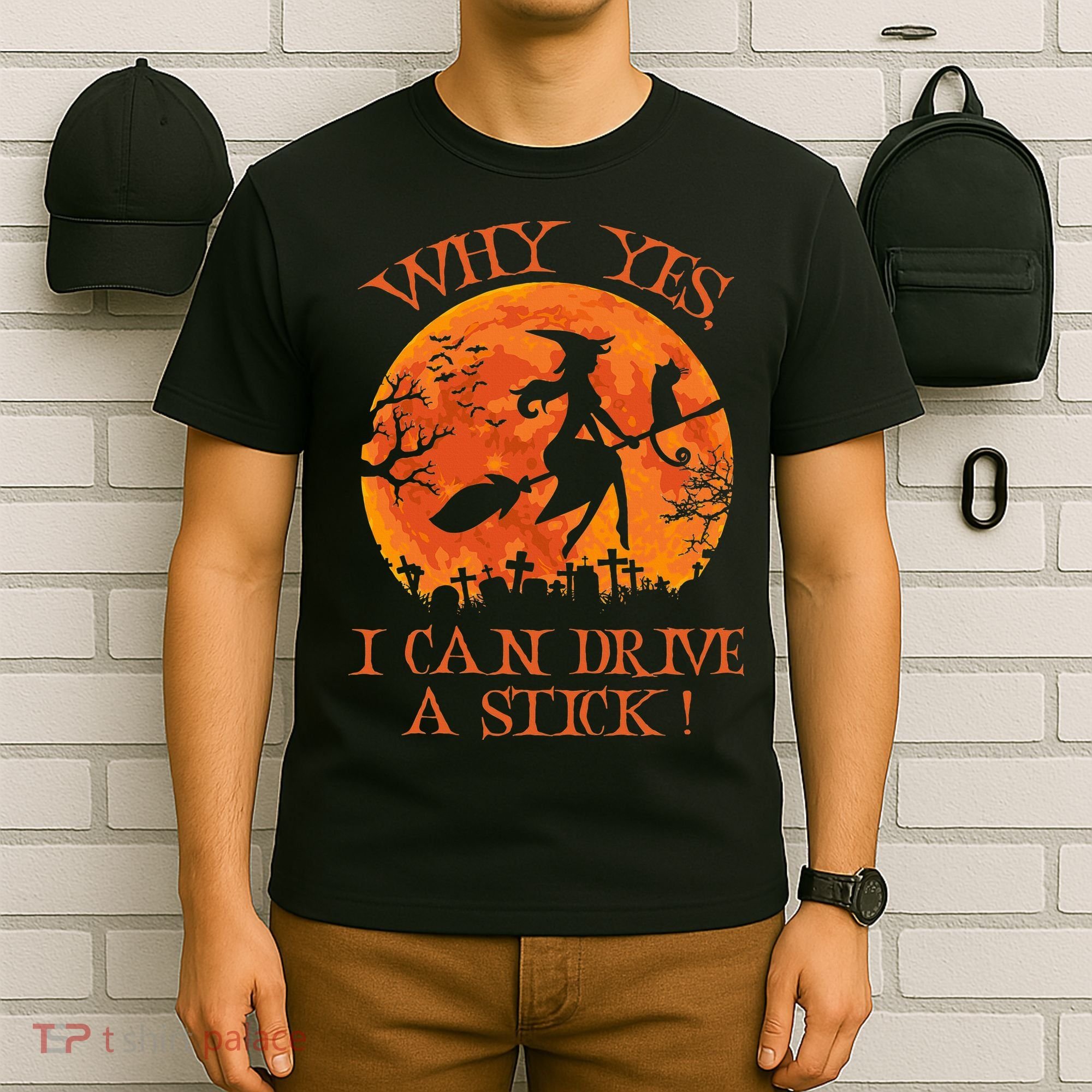 Halloween Witch Gifts: Spooky Stick-Driving Delights T-Shirt