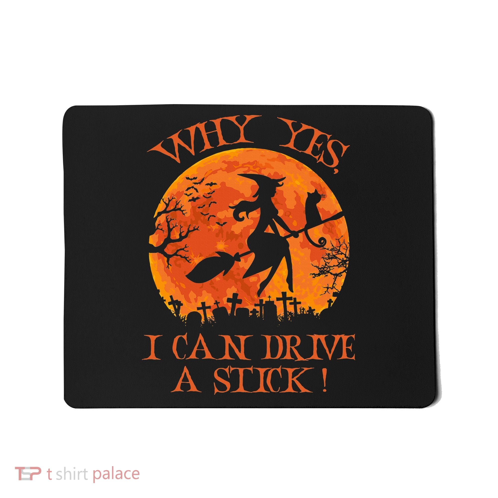 Halloween Witch Gifts: Spooky Stick-Driving Delights Mousepad