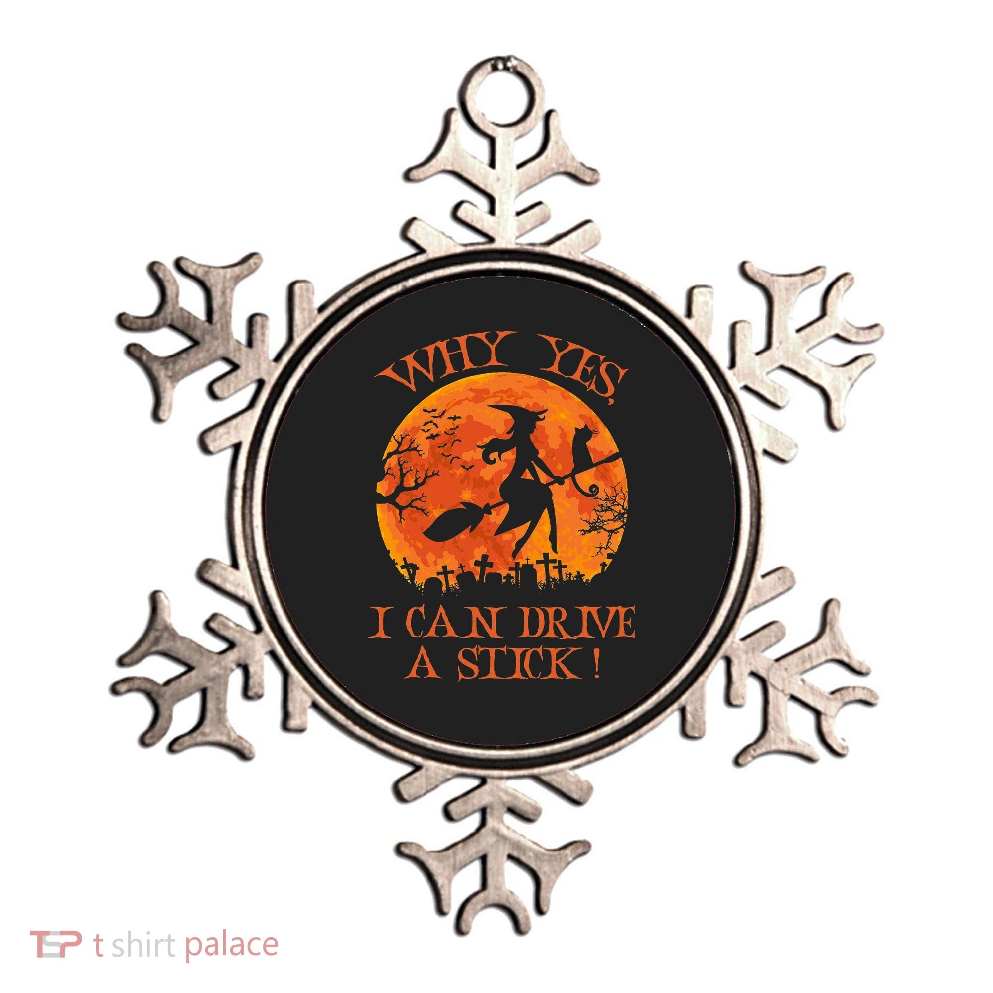 Halloween Witch Gifts: Spooky Stick-Driving Delights Ornament