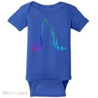 Howling Wolf Heartbeat Gift Spirit Animal Wolf Gift Baby Bodysuit thumb 0