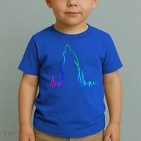 Howling Wolf Heartbeat Gift Spirit Animal Wolf Gift Toddler T-Shirt thumb 2