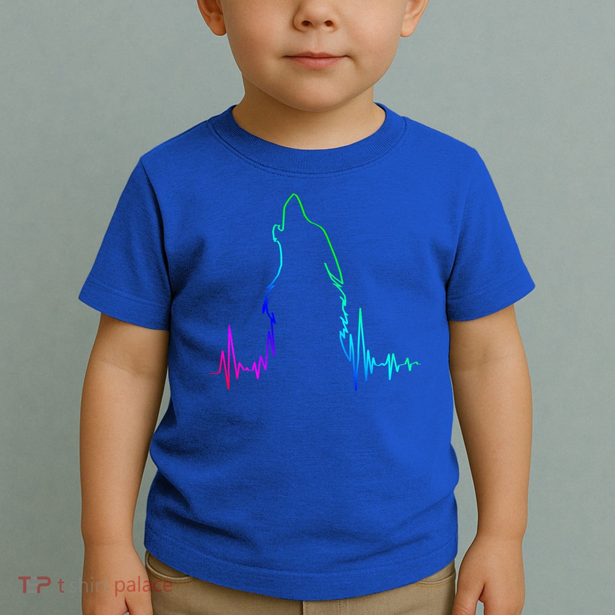 Howling Wolf Heartbeat Gift Spirit Animal Wolf Gift Toddler T-Shirt