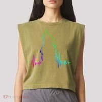 Howling Wolf Heartbeat Gift Spirit Animal Wolf Gift Garment-Dyed Women's Muscle Tee thumb 2