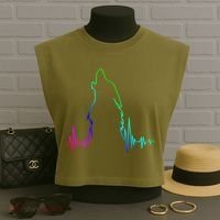Howling Wolf Heartbeat Gift Spirit Animal Wolf Gift Garment-Dyed Women's Muscle Tee thumb 3