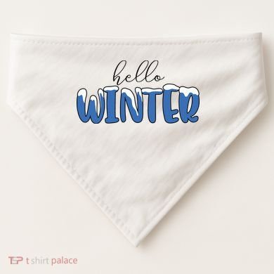Hello Winter Holiday Season USA-Made Doggie Bandana